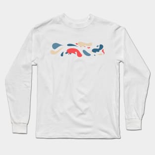 Soft Red White Blue Wave of Platypi Long Sleeve T-Shirt